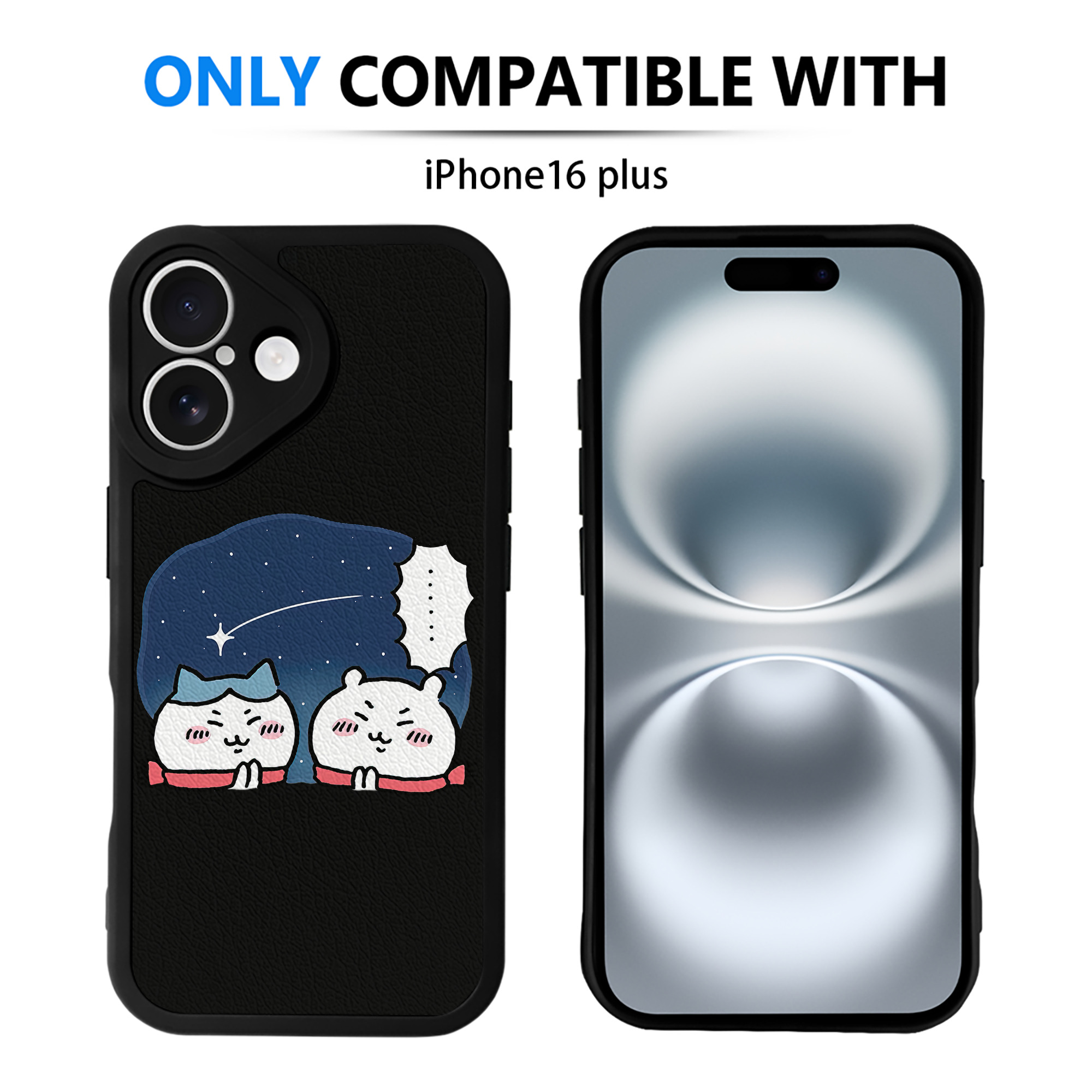 （画像用） ちいかわ ハチワレ Chii-kawa hachiware 【iPhone 16シリーズ対応】シリコンスマホケース（レザー調） 材質：シリコン